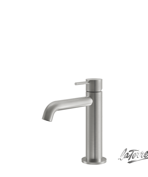 Μπαταρία Νιπτήρα La Torre Elle316 Brushed Inox με Βαλβίδα Clic-Clac (35004-111)