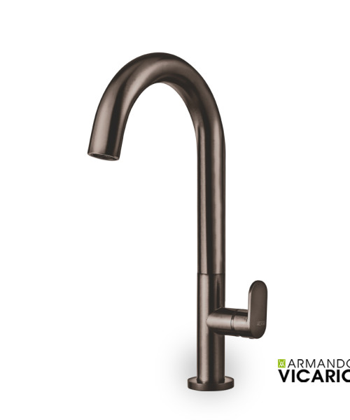 Μπαταρία Νιπτήρα Υψηλή Vicario Slim Black Brushed με Βαλβίδα Clic-Clac (500041-410)