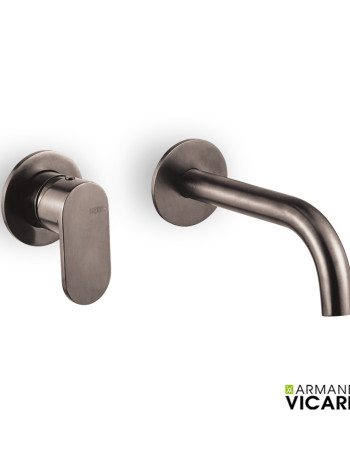 Μπαταρία Νιπτήρα Τοίχου Vicario Slim Black Brushed (500045-410)