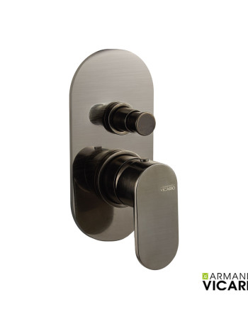 Μίκτης Εντοιχισμού 2 Εξόδων Vicario Slim Black Brushed (500050D-410)