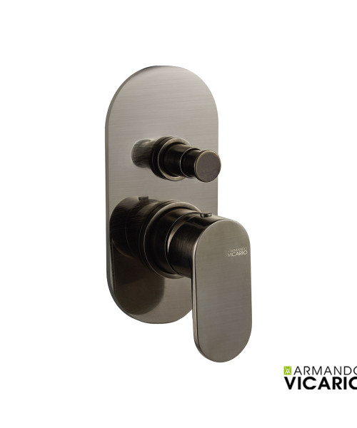 Μίκτης Εντοιχισμού 2 Εξόδων Vicario Slim Black Brushed (500050D-410)