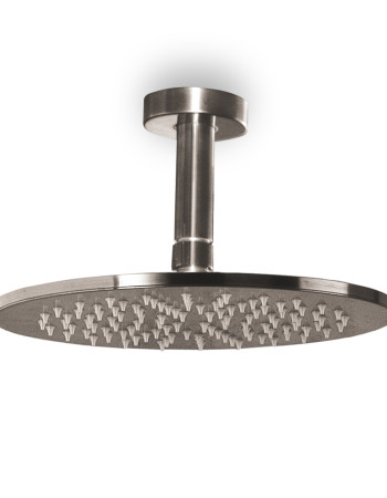 Κεφαλή Ντους Φ22,5 Brass με Μπράτσο Τοίχου Black Brushed (RV50000-410 + RV50809-410)