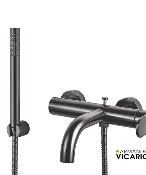 Επίτοιχη Παροχή Νερού με Τηλέφωνο & Σπιράλ Black Brushed (CV10131-410 + RV50200-410 + RV51620-410)