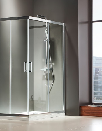 Καμπίνα Ντουζιέρας Γωνιακή Axis 120x80 Clean Glass Chrome