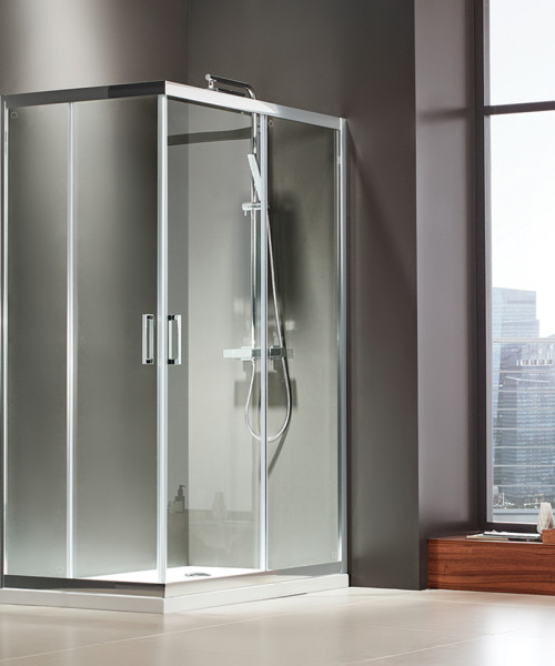 Καμπίνα Ντουζιέρας Γωνιακή Axis 120x80 Clean Glass Chrome