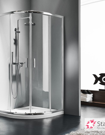 Ημικυκλική καμπίνα ντουζιέρας QUADRANT 90 (87-89εκ.), Starlet Clear Chrome