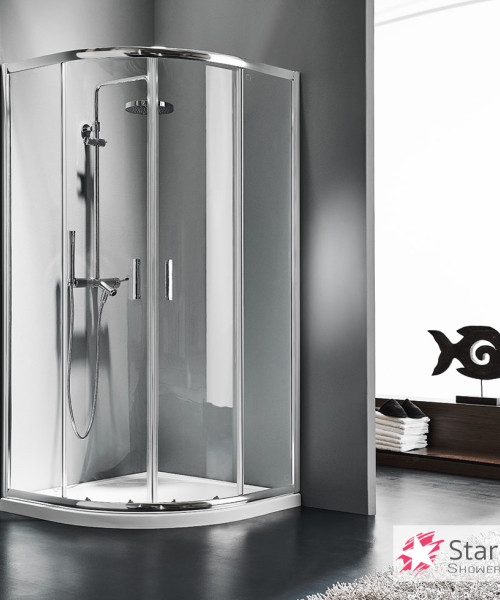 Ημικυκλική καμπίνα ντουζιέρας QUADRANT 90 (87-89εκ.), Starlet Clear Chrome