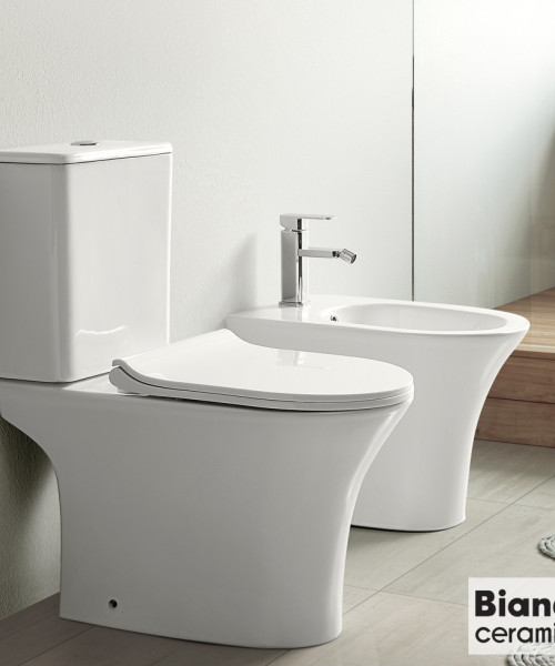 Λεκάνη Monoblock Aida/65 Rimless (Πισωστόμια & Κατωστόμια)