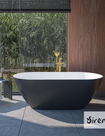 Μπανιέρα Solid Surface Ελεύθερης Τοποθέτησης Cusco 165x85 Black Matt