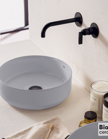 Νιπτήρας Πορσελάνης Επιτραπέζιος Φ36 Bianco Ceramica Stone Grey (33036-440)