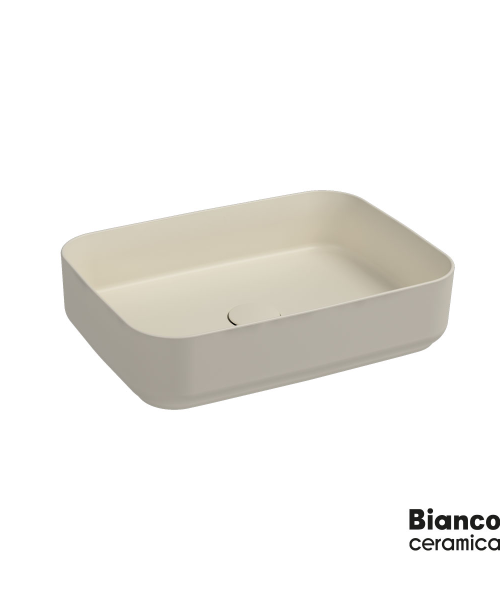 Νιπτήρας Πορσελάνης Επιτραπέζιος 50x36 Bianco Ceramica Ivory Matt (34050-311)