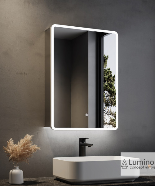 Ντουλάπι Μπάνιου FAROS 50x70 με Φωτιζόμενο Καθρέφτη LED (4010)